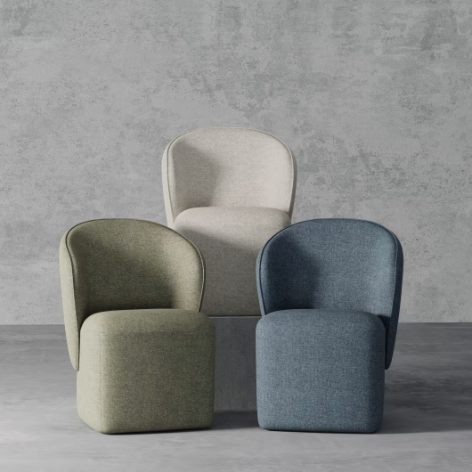 Rolling Upholstered Dining Chairs