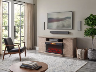 Mason Media Console with Fireplace Insert
